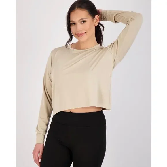 5-Pack Women's Dry-Fit Crop Top Long Sleeve by Real Essentials - Picture 3 of 5